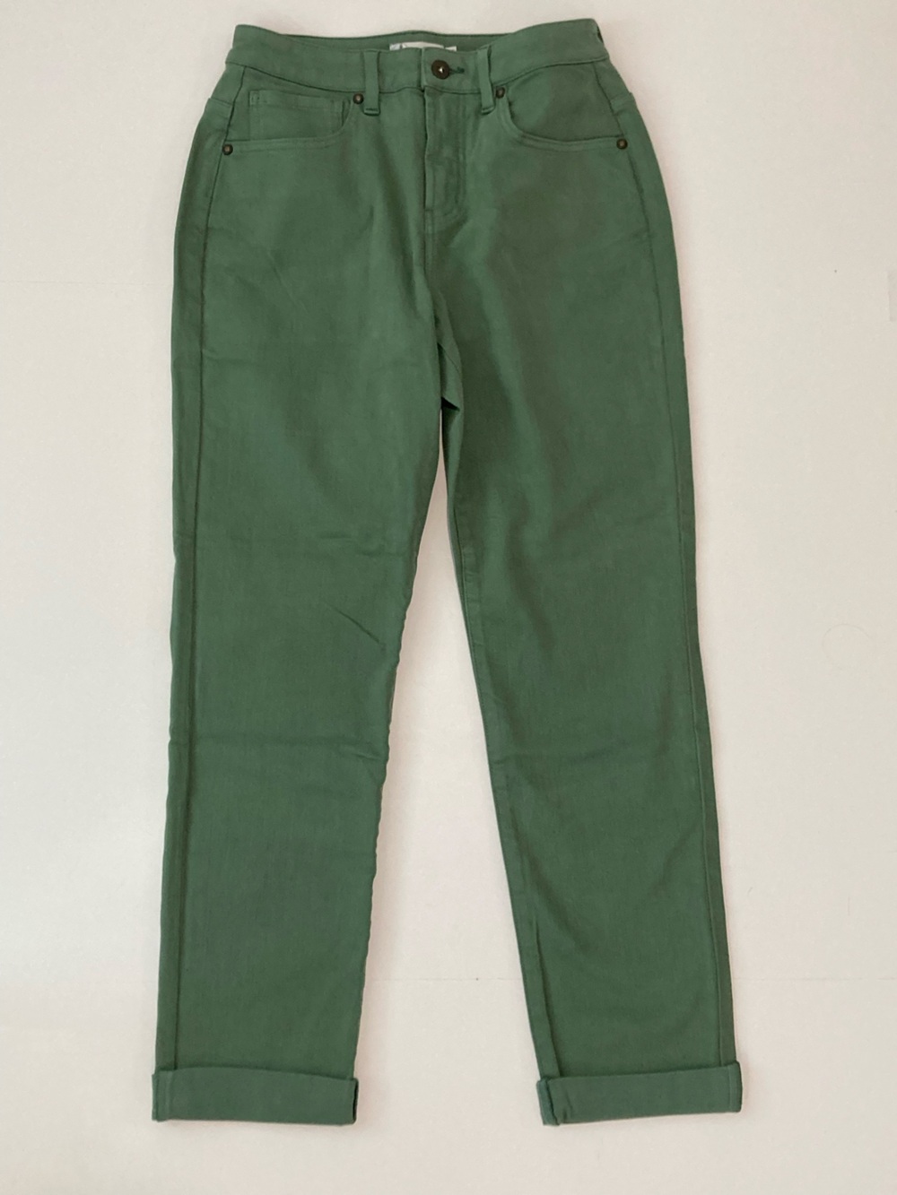 Carve Designs Carson Jean Green Mid Rise Relaxed Slim Boyfriend size 6